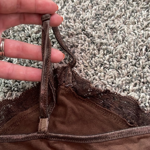brown tank with lace deep vneck size Medium - Picture 10 of 16